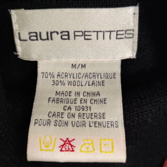 Laura Women's Tunic Sweater Cowl Neck Colorblock Size Medium Wool Winter - Picture 7 of 7